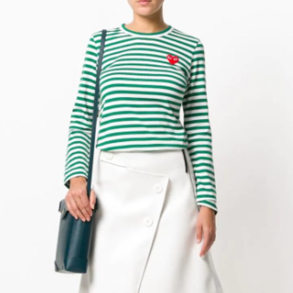 Comme des Garcons PLAY Tops - Comme Des Garçons PLAY Striped Long Sleeve T-shirt